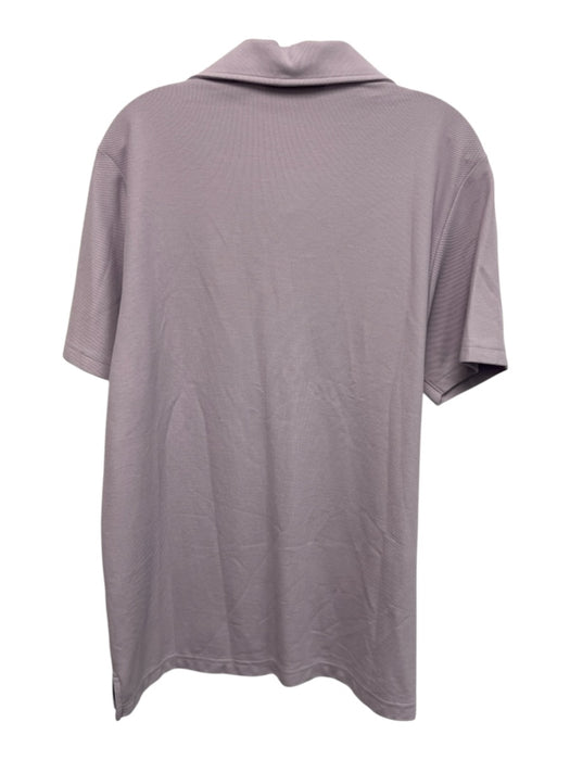Edward Armah Size L Purple Cotton Solid Polo Men's Short Sleeve Purple / L