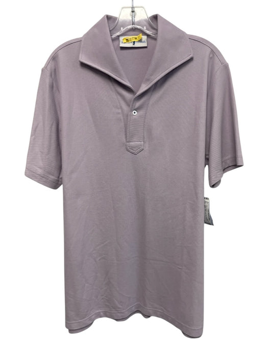 Edward Armah Size L Purple Cotton Solid Polo Men's Short Sleeve Purple / L