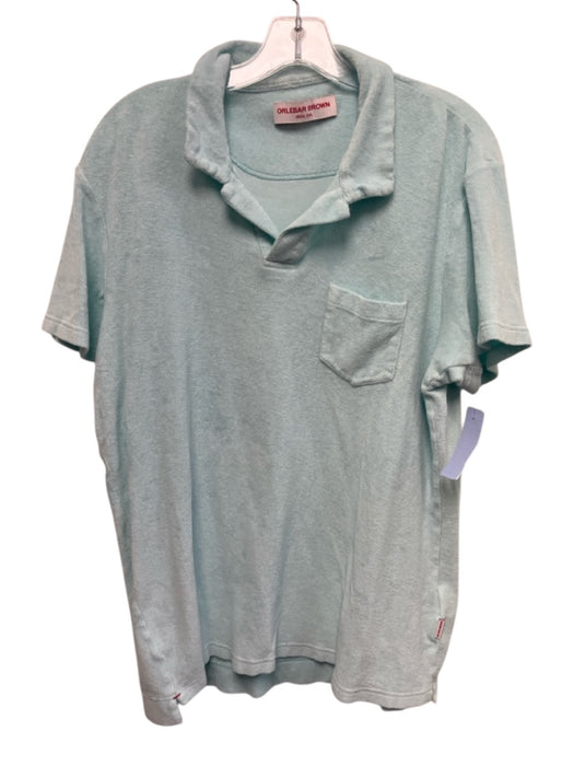 Orlebar Brown Size XXL Blue Green Cotton Terry Cloth Polo Men's Short Sleeve Blue Green / XXL