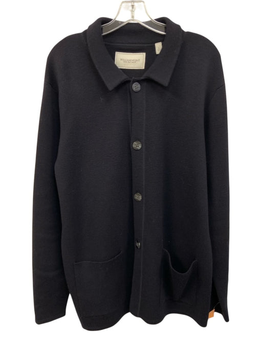 Williams & Kent Size L Navy Blue Cotton Blend Knit Polo Button up Men's Sweater Navy Blue / L