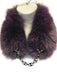 Mitchie's Matchings Purple Dyed Fox Fur Collar Chain Clasp scarf Purple