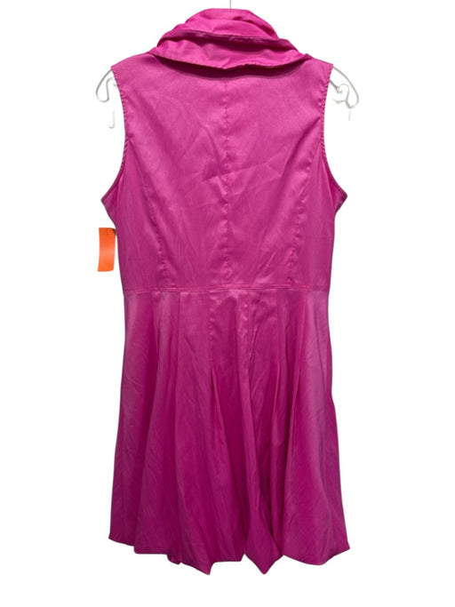 Samuel Dong Size L Pink Polyester Blend Sleeveless Textured Zip Up Dress Pink / L