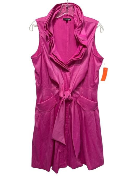 Samuel Dong Size L Pink Polyester Blend Sleeveless Textured Zip Up Dress Pink / L