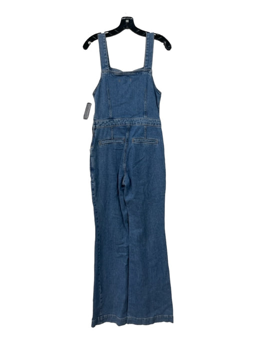 We The Free Size 4 Med Wash Cotton Denim Sleeveless Paneled Front Seam Jumpsuit Med Wash / 4