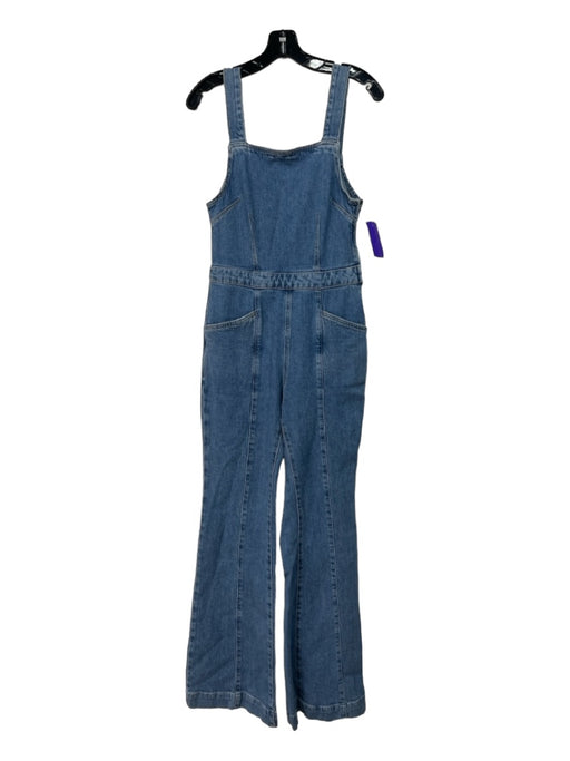 We The Free Size 4 Med Wash Cotton Denim Sleeveless Paneled Front Seam Jumpsuit Med Wash / 4