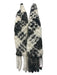 White & Gray Angora Knit Fringe scarf White & Gray