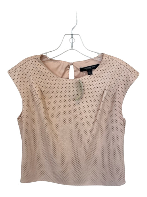 Marc New York Size S Blush Pleather Perforated Sleeveless Keyhole Back Top Blush / S