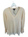 J Crew Size M Cream Merino Wool Long Sleeve Bows Side Slits V Neck Sweater Cream / M