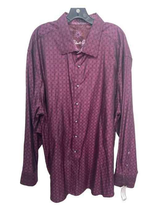 Robert Graham Size xxxl Purple & Black Cotton All Over Print Long Sleeve Shirt xxxl