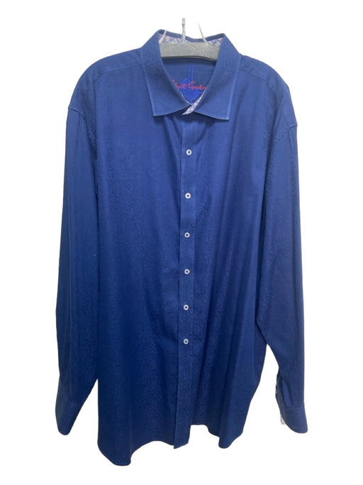 Robert Graham Size XXL Blue Cotton All Over Print Button Down Long Sleeve Shirt XXL