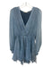 Love Shack Fancy Size 1/S Slate Blue Silk Long Sleeve Pleated Dress Slate Blue / 1/S