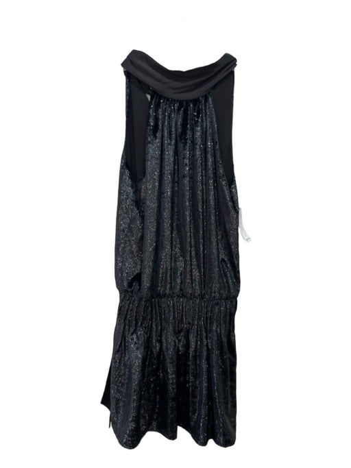 Ramy Brook Size XS Black Polyester Sleeveless Tie Neck Velvet Cocktail Dress Black / XS