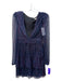 Wayf Size XS Black, Blue & Pink Polyester V Neck Long Sleeve Zip Back Dress Black, Blue & Pink / XS