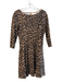 Kate Spade Size 6 Brown & Black Rayon Blend Boat Neck 3/4 Sleeve Leopard Dress Brown & Black / 6