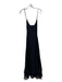 Nanette Lepore Size 14 Black Polyester Spaghetti Strap V Neck Midi Dress Black / 14