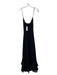 Nanette Lepore Size 14 Black Polyester Spaghetti Strap V Neck Midi Dress Black / 14