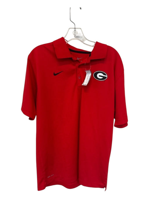 Nike Size L Red & Black Polyester UGA Men's Polo L