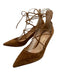 Gianvito Rossi Shoe Size 37 Brown Suede Laces Pointed Toe Strappy Pumps Brown / 37