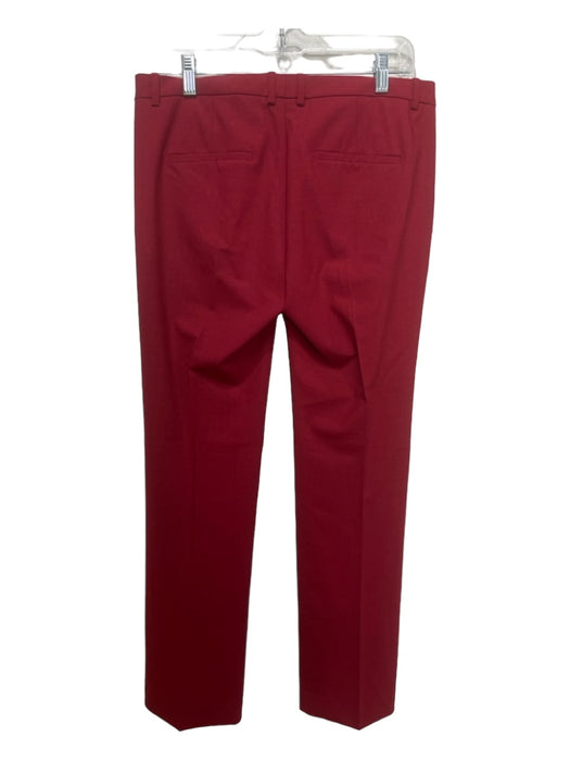 Theory Size 6 Red Wool Blend Mid Rise Trouser Straight Leg Pants Red / 6