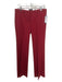 Theory Size 6 Red Wool Blend Mid Rise Trouser Straight Leg Pants Red / 6