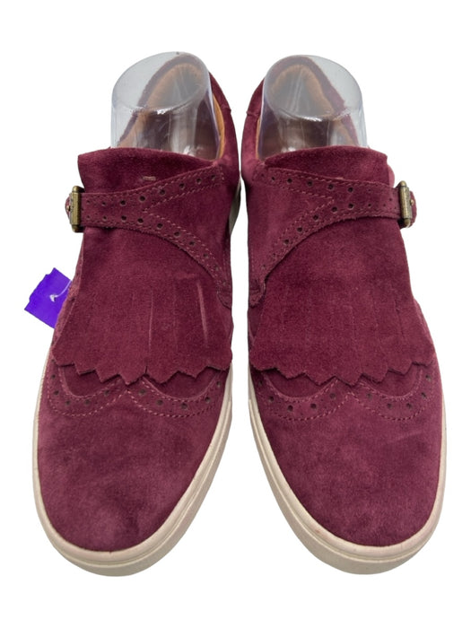 Frye Shoe Size 9.5 Merlot Red Suede Oxford Buckle Round Toe Fringe Sneakers Merlot Red / 9.5