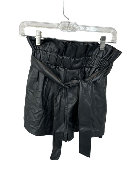 MP /  C Size S Black Vegan Leather High Waist Belted Shorts Black / S