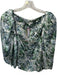 Vince Size 6 Green & Gray Viscose Long Balloon Sleeve Flowers Square Neck Top Green & Gray / 6