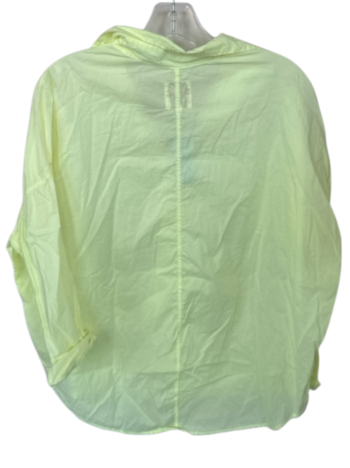 A Shirt Thing Size M/L Neon Yellow Cotton Long Sleeve Collar Button Down Top Neon Yellow / M/L
