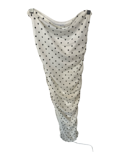 Reformation Size M White & Black Strapless Polka Dot Gathered Sides Maxi Dress White & Black / M