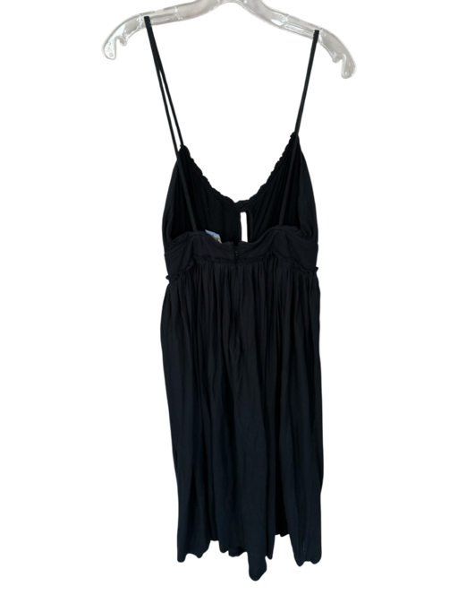 Ulla Johnson Size 6 Black Cotton Spaghetti Strap Back Zip Maxi Dress Black / 6