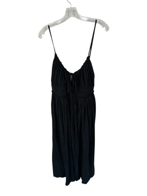 Ulla Johnson Size 6 Black Cotton Spaghetti Strap Back Zip Maxi Dress Black / 6