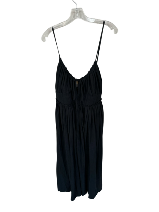 Ulla Johnson Size 6 Black Cotton Spaghetti Strap Back Zip Maxi Dress Black / 6