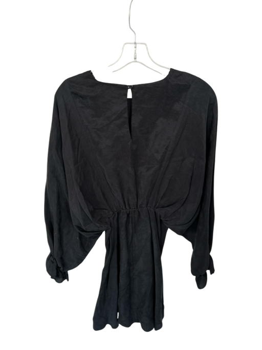 Zara Size XS Black Long Balloon Sleeve Elastic Waist Dress Black / XS