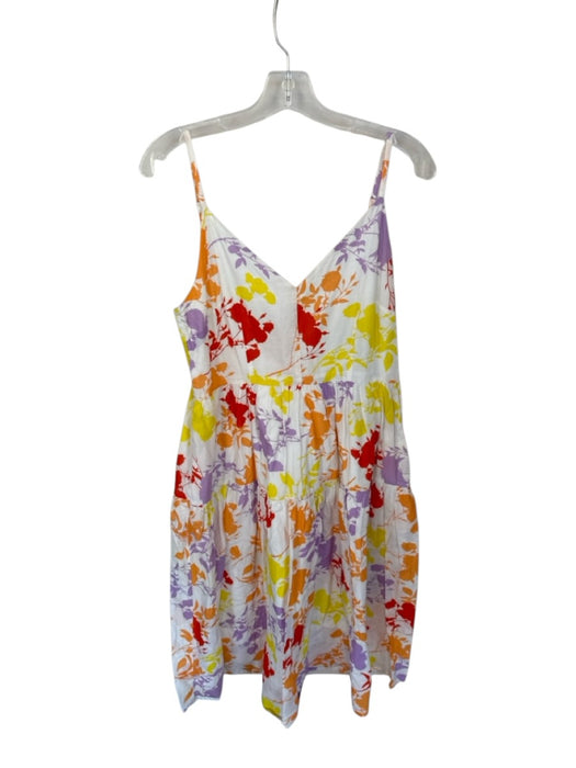 Peter Som Size 6 Yellow & Purple Cotton Spaghetti Strap Botanical Maxi Dress Yellow & Purple / 6