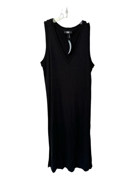 Paige Size S Black Rayon Blend Sleeveless Side Slits Maxi Dress Black / S