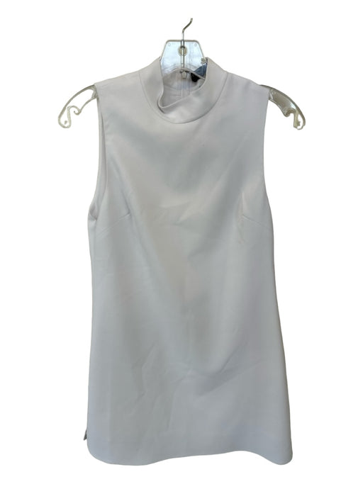 Alice & Olivia Size 2 White Polyester Mock Neck Sleeveless Back Zip Dress White / 2