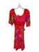 Farm Rio Size S Pink & Orange Viscose 3/4 Sleeve Macrame Floral Midi Dress Pink & Orange / S