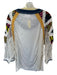 We The Free Size M White & Navy Cotton Long Balloon Sleeve Macrame Patchwork Top White & Navy / M