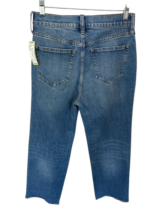 J. Crew Size 26 Med Dark Wash Cotton High Waist Wide Leg Jeans Med Dark Wash / 26