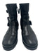 Tory Burch Shoe Size 7.5 Black Leather Calf High Round Toe Silver Buckle Boots Black / 7.5