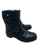 Tory Burch Shoe Size 7.5 Black Leather Calf High Round Toe Silver Buckle Boots Black / 7.5