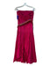 Diane Von Furstenberg Size 10 Pink Cotton Strapless Metallic Thread Midi Dress Pink / 10