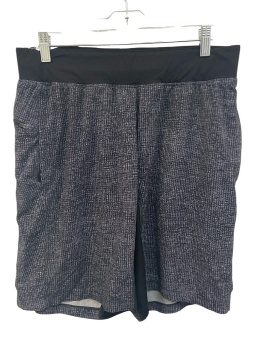 Lululemon Size L Black & White Synthetic Abstract Athleisure Men's Shorts Black & White / L