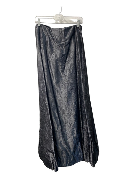 Bebe Size 10 Gray Acetate Maxi Crinkle Back Zip Skirt Gray / 10