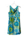 Lilly Pulitzer Size 8 Blue & Green Cotton Blend V Neck Abstract Back Zip Dress Blue & Green / 8