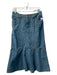 Nanette Lepore Size 6 Mid Wash Cotton Denim seam detail Below Knee Skirt Mid Wash / 6