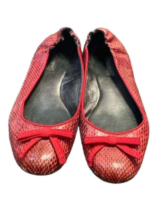 Dolce & Gabbana Shoe Size 40 Red Reptile Skin Almond Toe Bow Detail Shoes Red / 40