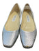 Jimmy Choo Shoe Size 40 Silver Leather Metallic Perforated Squarish Toe Shoes Silver / 40