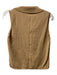 Max Mara Size M Beige Cotton V Neck Sleeveless Collared Knit Detail Top Beige / M