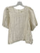 Marie Oliver Size XL Cream White Silk & Linen Short Sleeve Fringe Wide Neck Top Cream White / XL